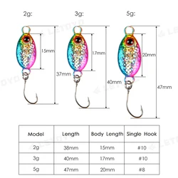 LETOYO señuelo cuchara micro spinner trucha para perca