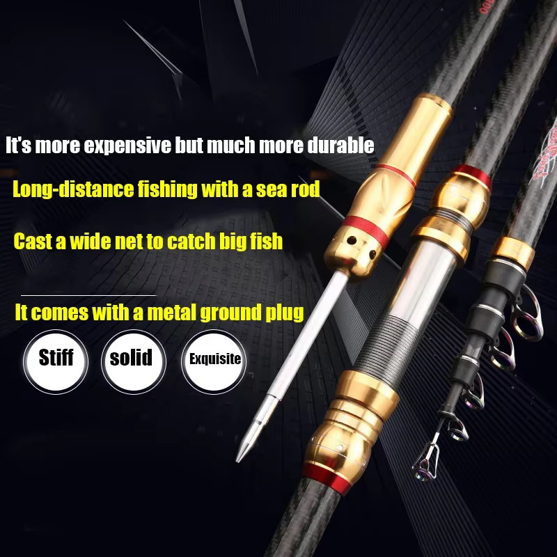 Caña Telescópica Surfcasting 80-200g Carbono 36T – Pesca de Orilla - imagen 2