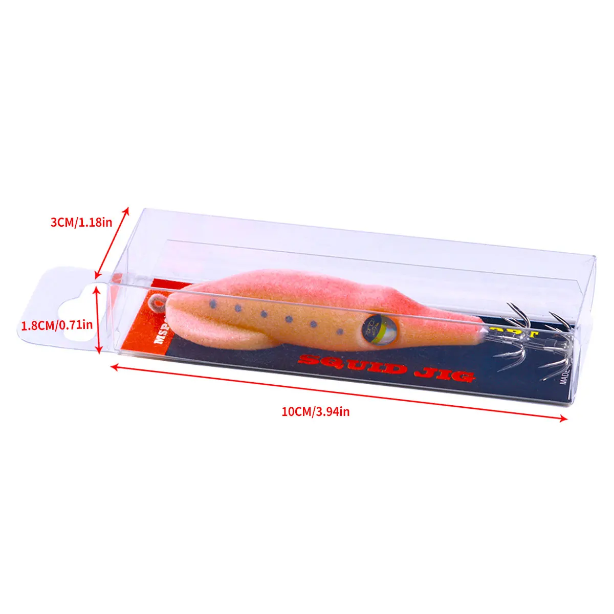 Señuelos de pesca en colores vivos dispuestos en una bandeja