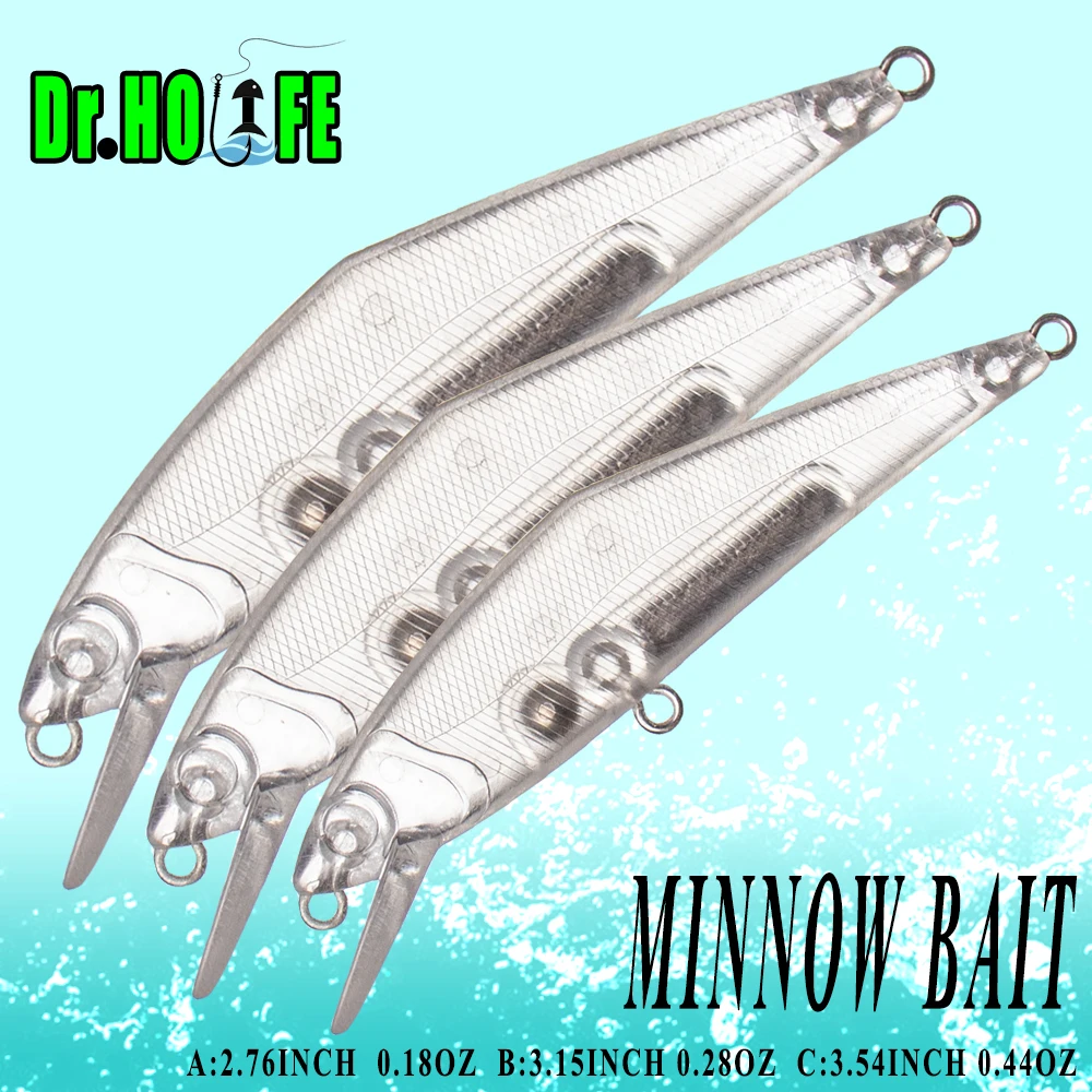 Crankbait flotante Dr.Holife con sonajero y cuerpo sin pintar - imagen 2