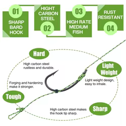 Anzuelos Pretados para Carpa – Hair Rig con Boilies Listo