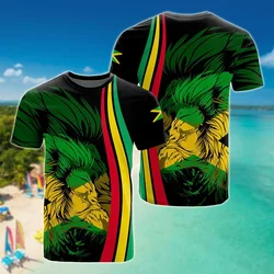 Camiseta PLstar Cosmos Jamaica con escudo León 3D estilo verano