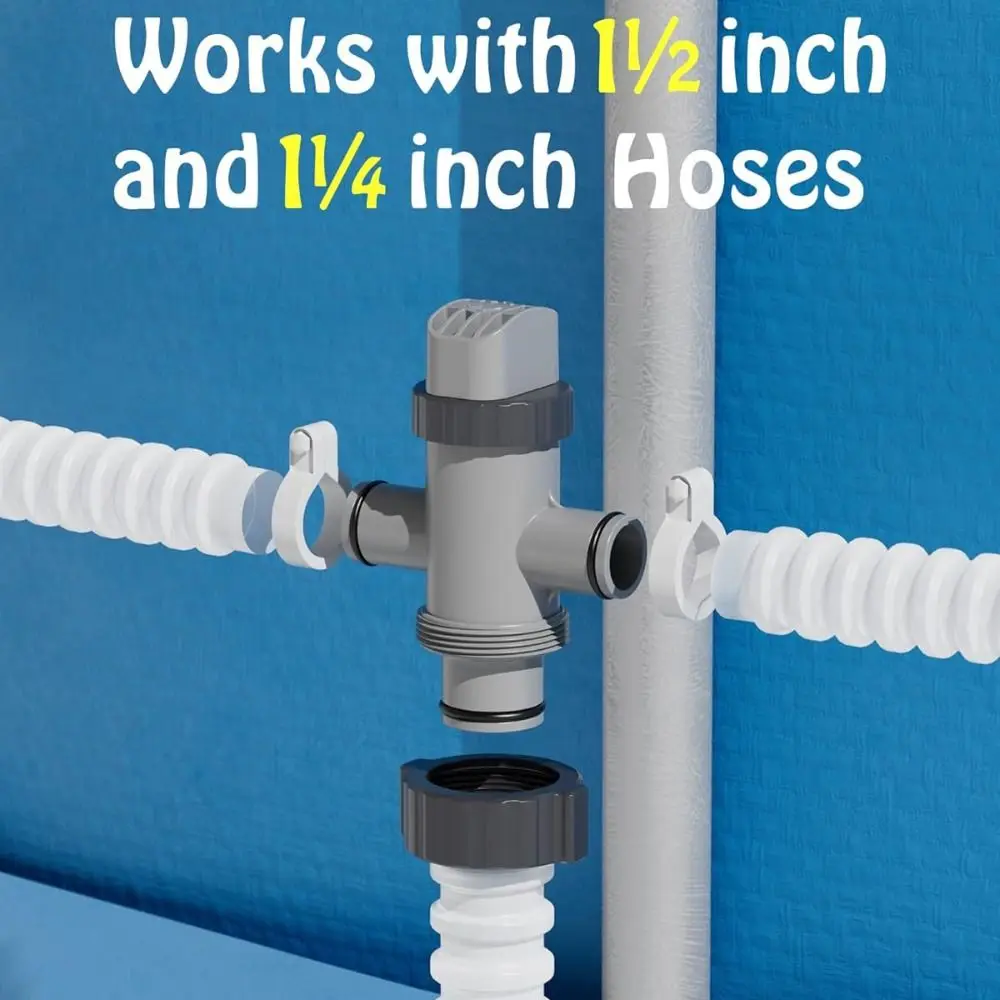 Válvula universal de plástico para filtro piscina, doble conexión - imagen 2