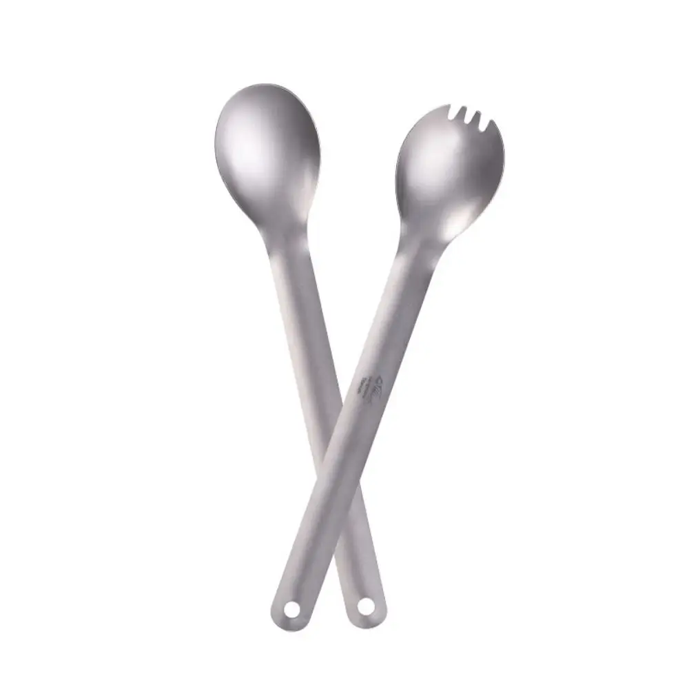 Cuchara de titanio ultraligera para camping y picnic multiusos - imagen 2