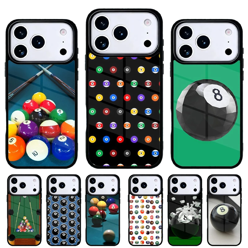 Funda iPhone con diseño de billar y snooker – compatible con 13‑17 Pro Max y 12‑11 Pro