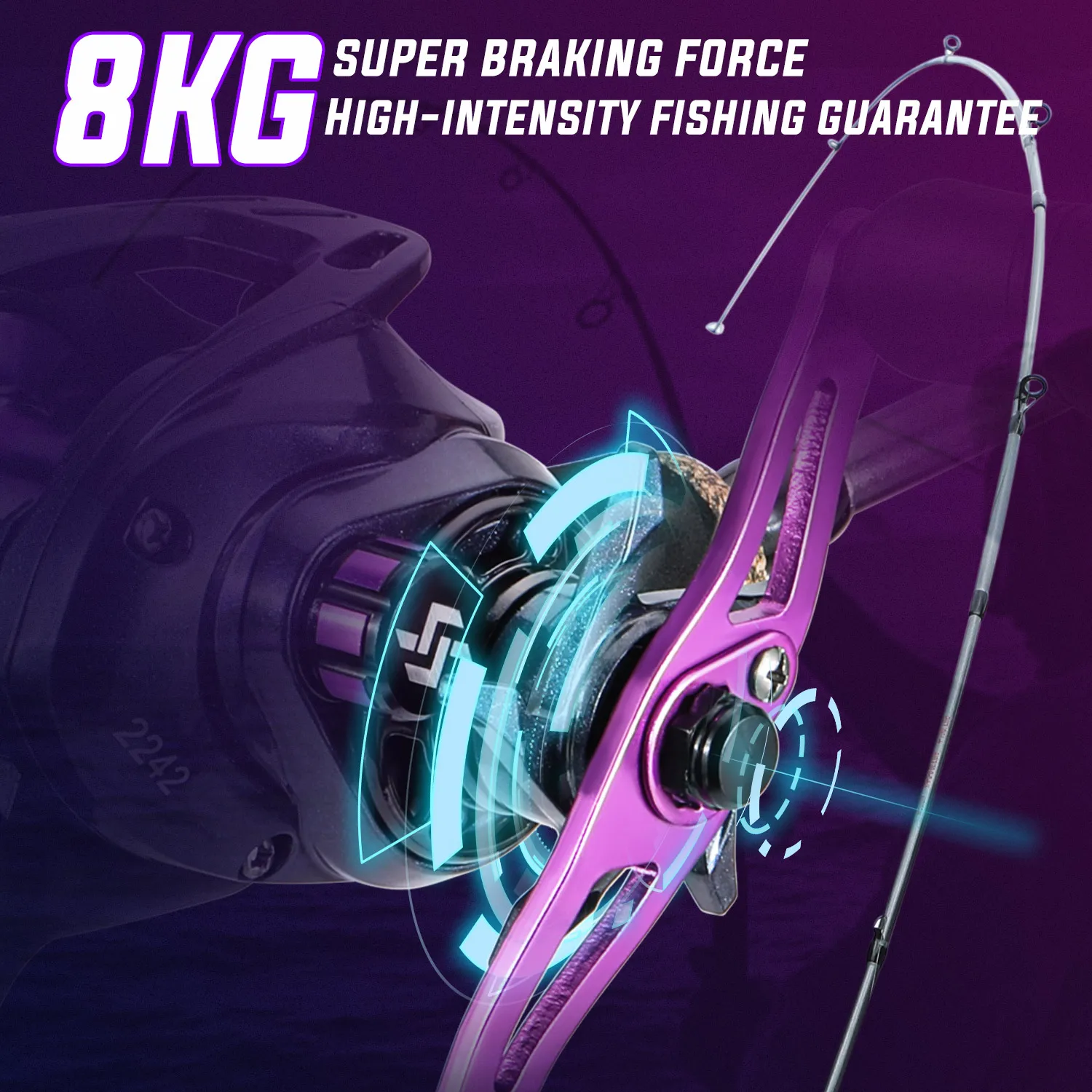 Caña Baitcasting Sougayilang de carbono para lubina y casting - imagen 4