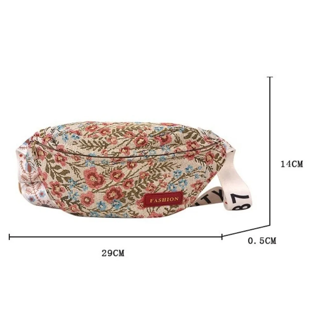 Bolso bandolera de lona floral con cierre cremallera estilo dumpling - imagen 5