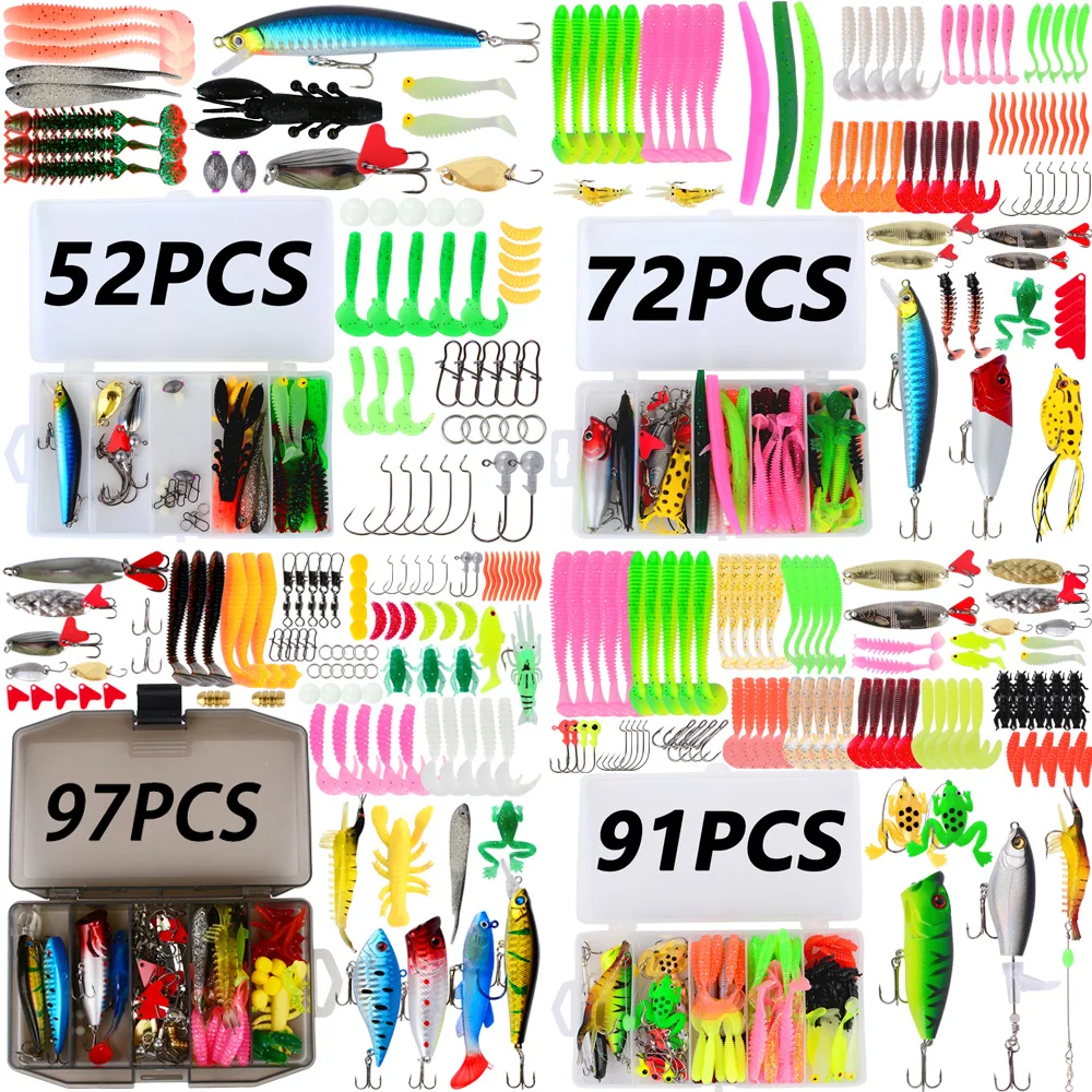 Set completo de señuelos de pesca con caja organizadora