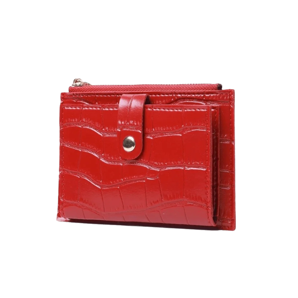 Cartera ultrafina de PU para mujer, con ranuras y monedero