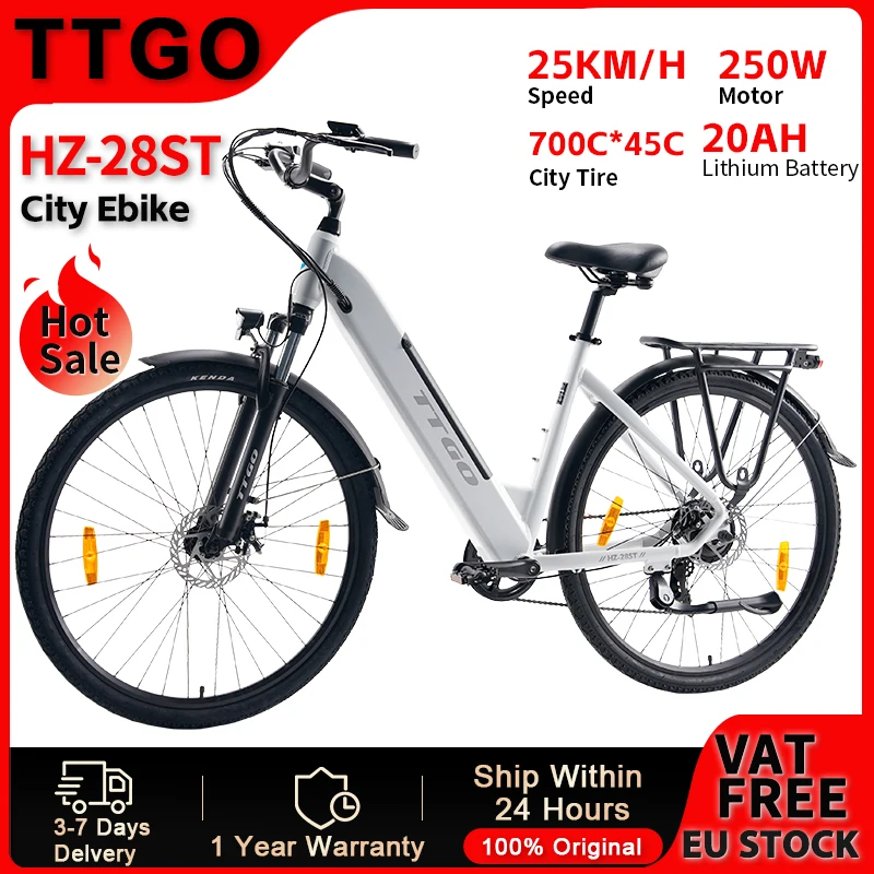 Bicicleta eléctrica TTGO de aluminio ligera para uso diario