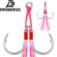 Anzuelos Jigging doble púas acero alto carbono Proberos – plumas rosa - imagen 3