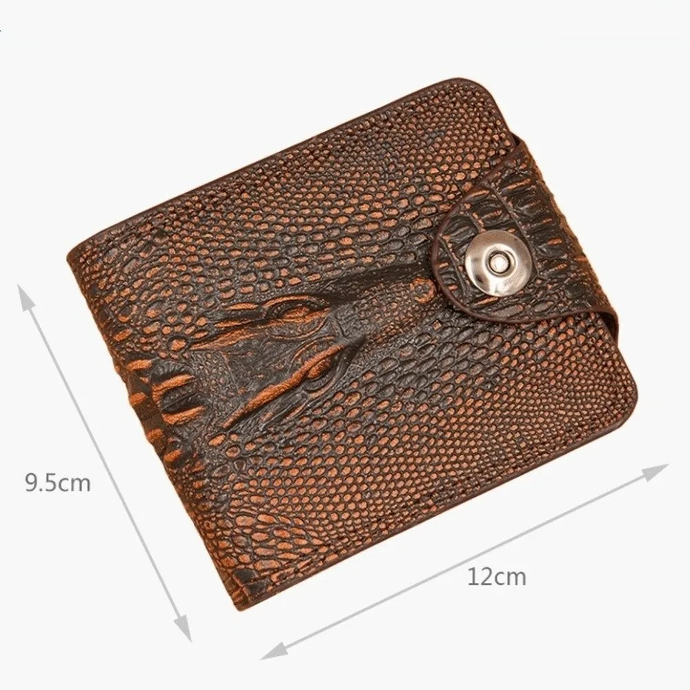 Cartera corta de piel sintética efecto cocodrilo con cremallera - imagen 4