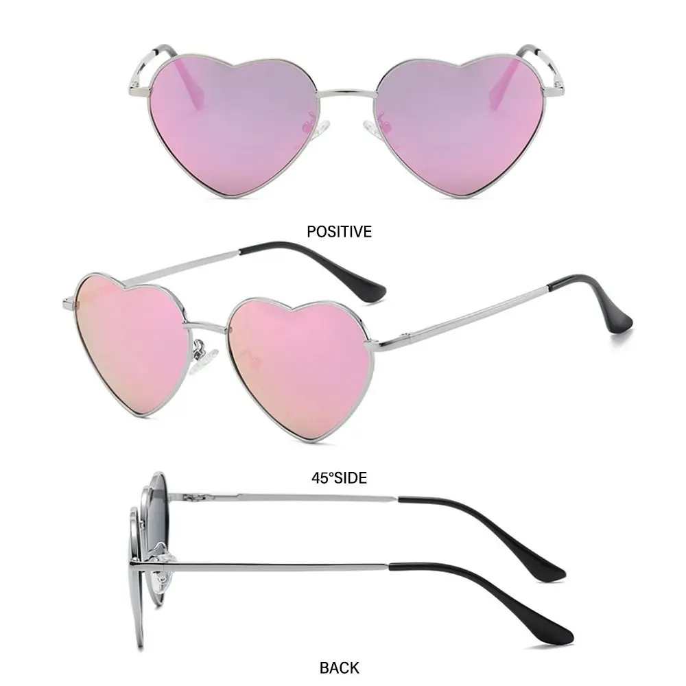 Gafas de sol con montura metálica corazón estilo años 90 retro - imagen 3