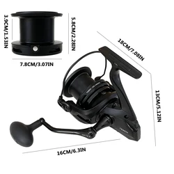 Carrete giratorio XK14000 para pesca en mar y carpa europea