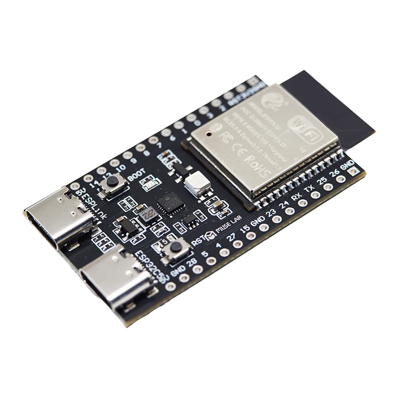 nanoESP32-C5 con detalles de la placa