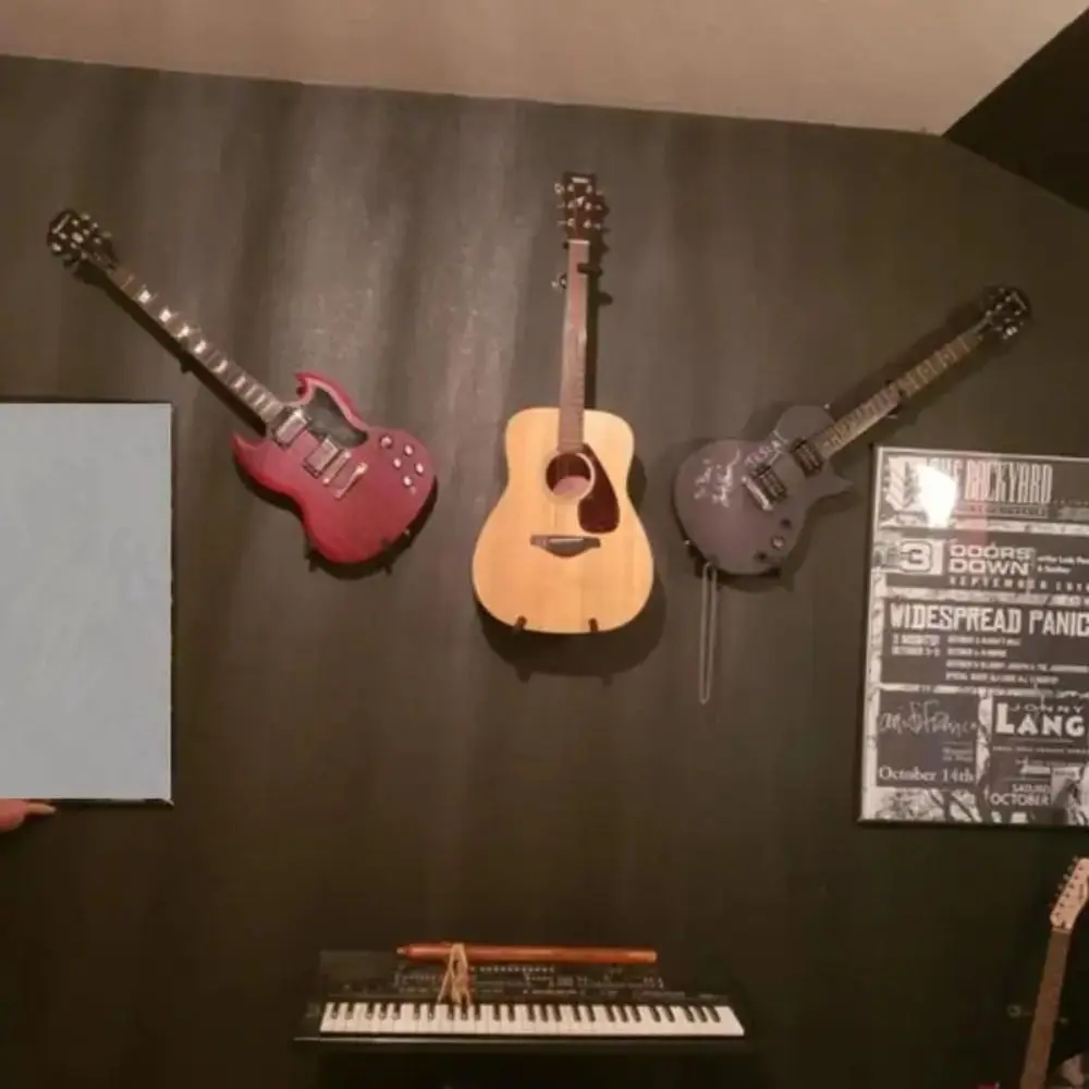 Soporte horizontal de guitarra para pared duradero de metal
