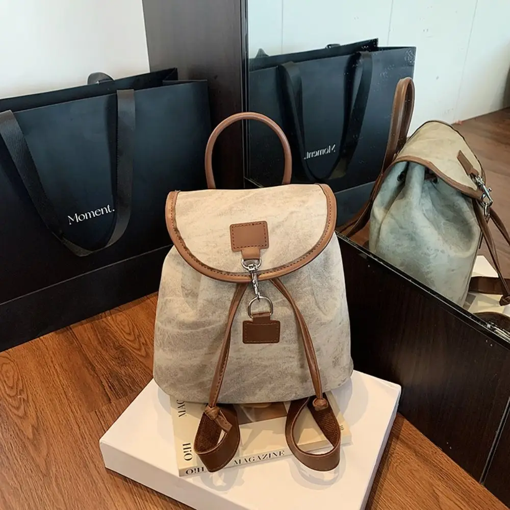 Mochila casual de piel PU para mujer estilo retro americano, versátil - imagen 4