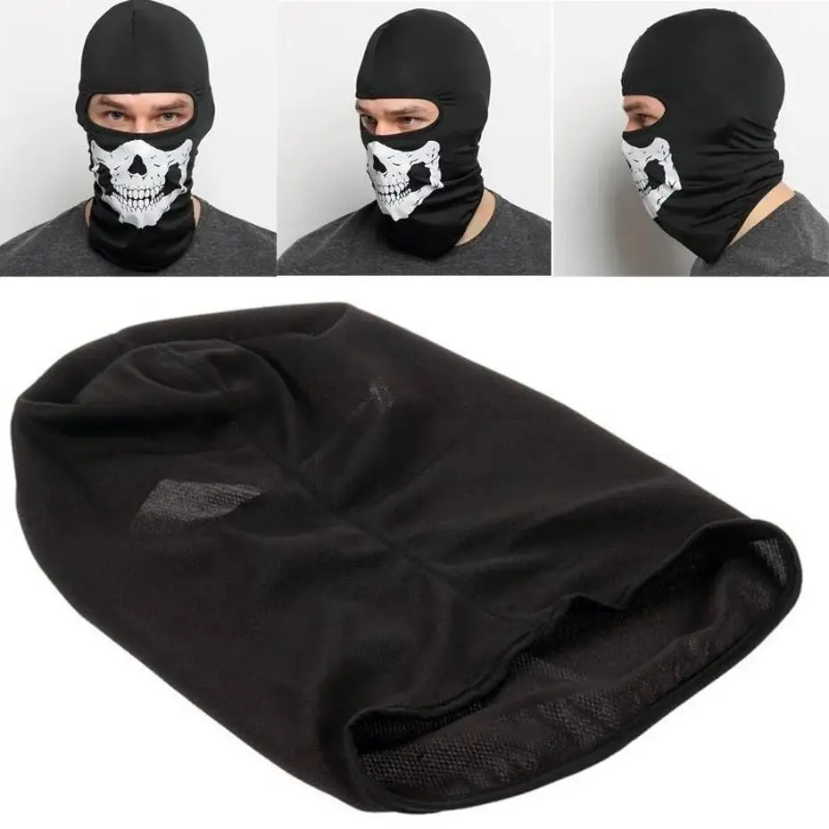 Mascarilla térmica facial de poliéster con calavera fantasma - imagen 3