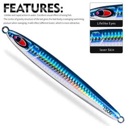 Señuelo jigging tipo sardina UV lanzado largo Proberos – jig metálico