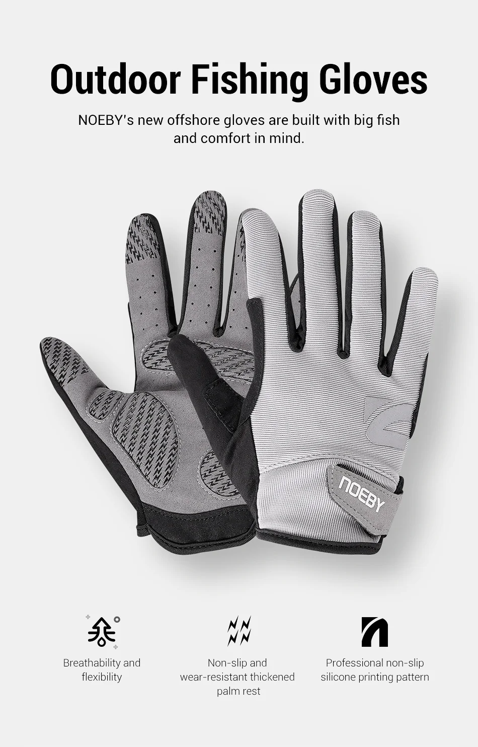 Guantes de pesca antideslizantes con patrón de silicona