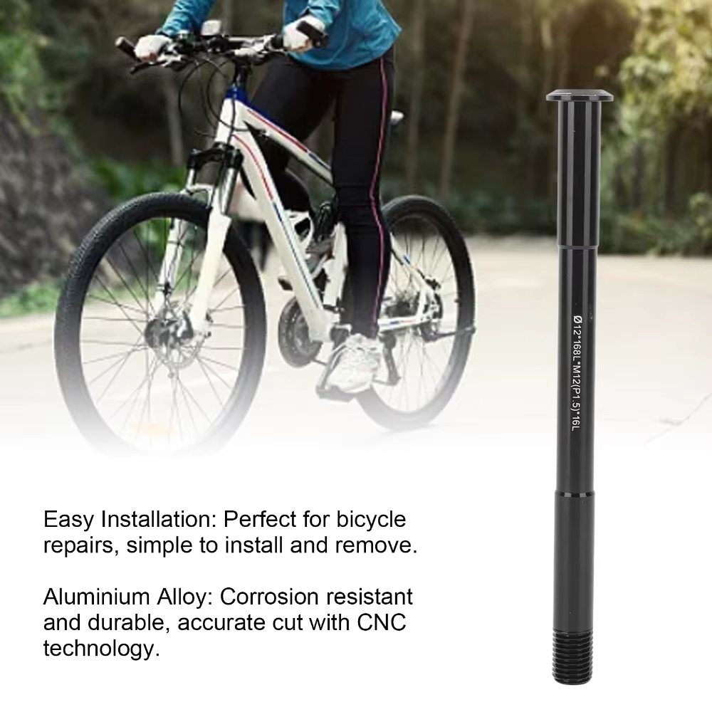 Eje pasante bicicleta instalado