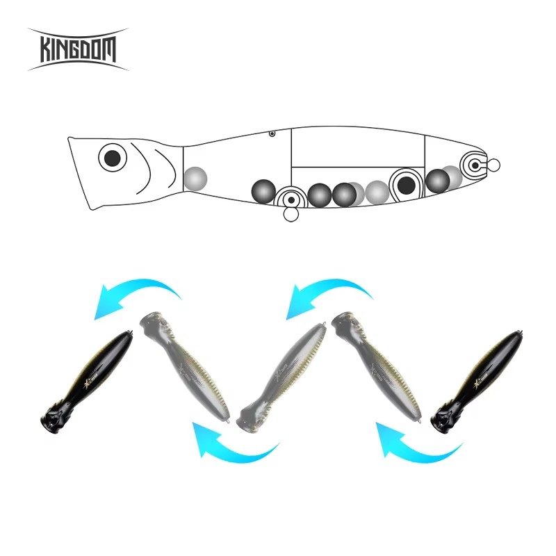 Popper Kingdom flotante profesional – Señuelo de superficie para pesca - imagen 4