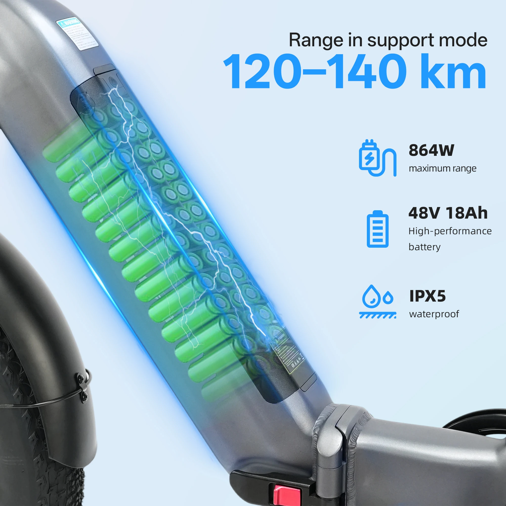 TTGO Bicicleta eléctrica todoterreno con frenos hidráulicos - imagen 3