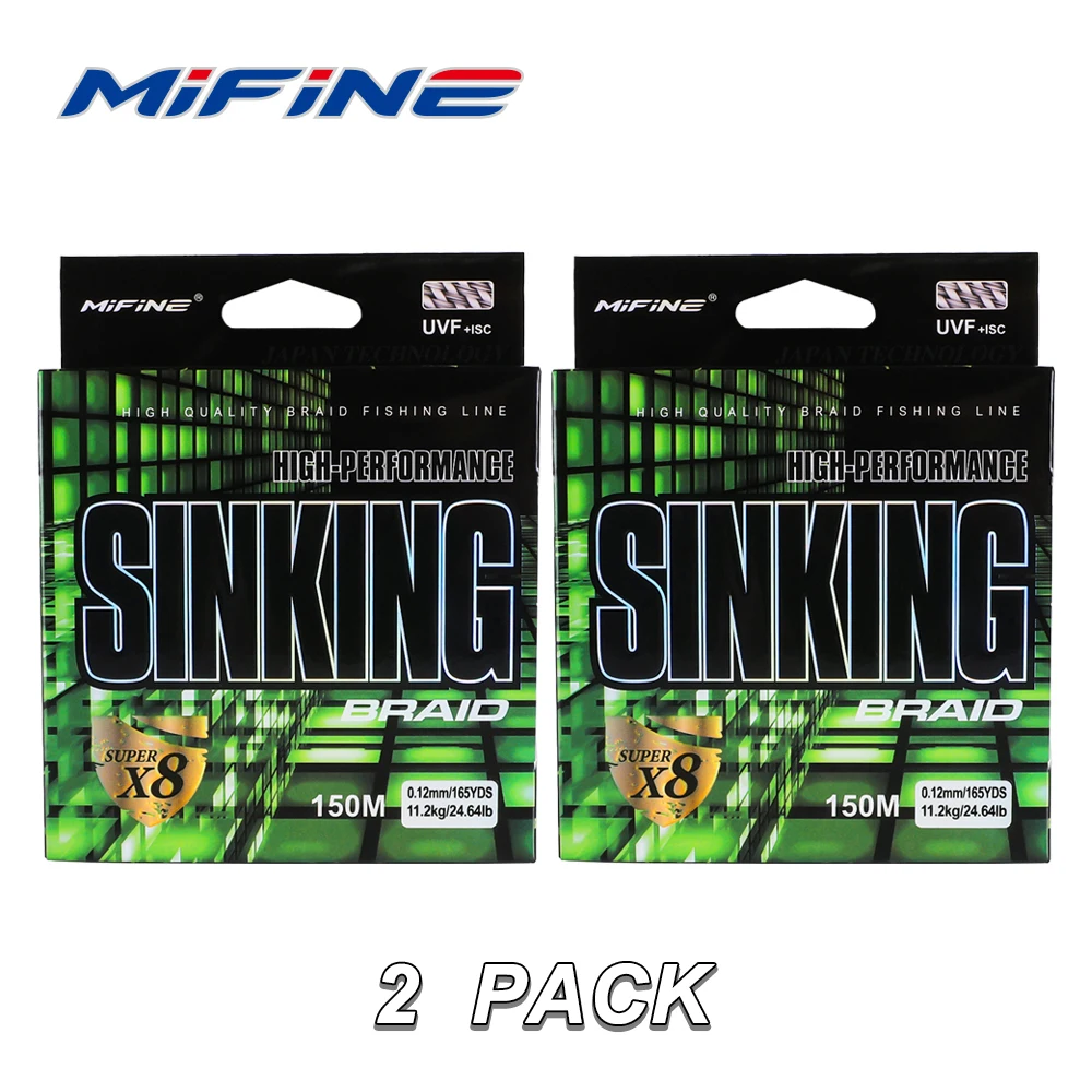 Línea trenzada MIFINE Sinking X8 para carpa – PE multifilamento
