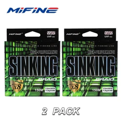 Línea trenzada MIFINE Sinking X8 para carpa – PE multifilamento