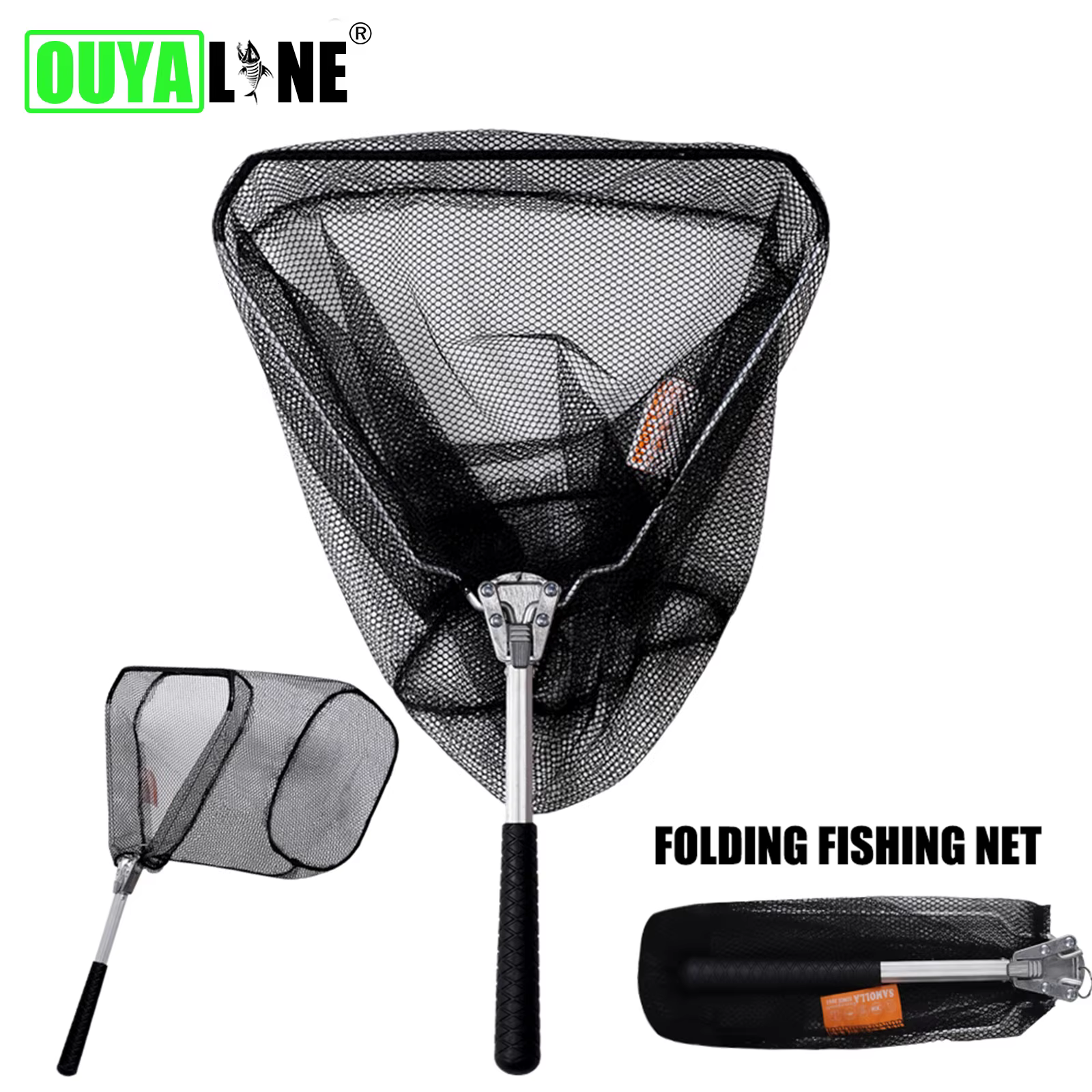 OUYALINE Caña ultraligera plegable para pesca con mosca - silicona