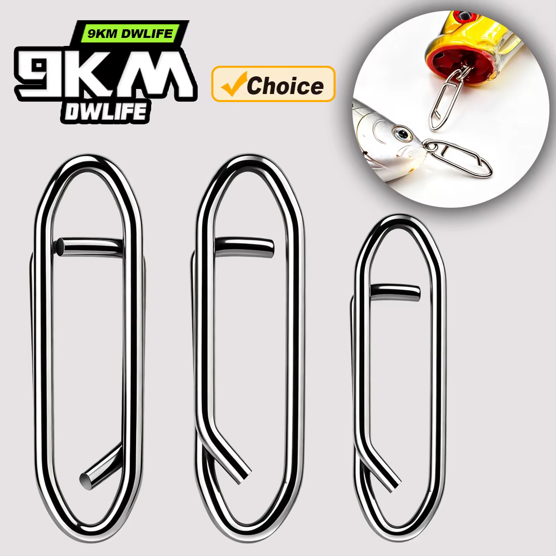 Clip Cambio Rápido para Señuelos 9KM Acero Inox