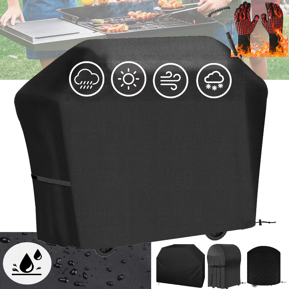 Cubierta Impermeable para Barbacoa Gas con Cepillo y Guantes