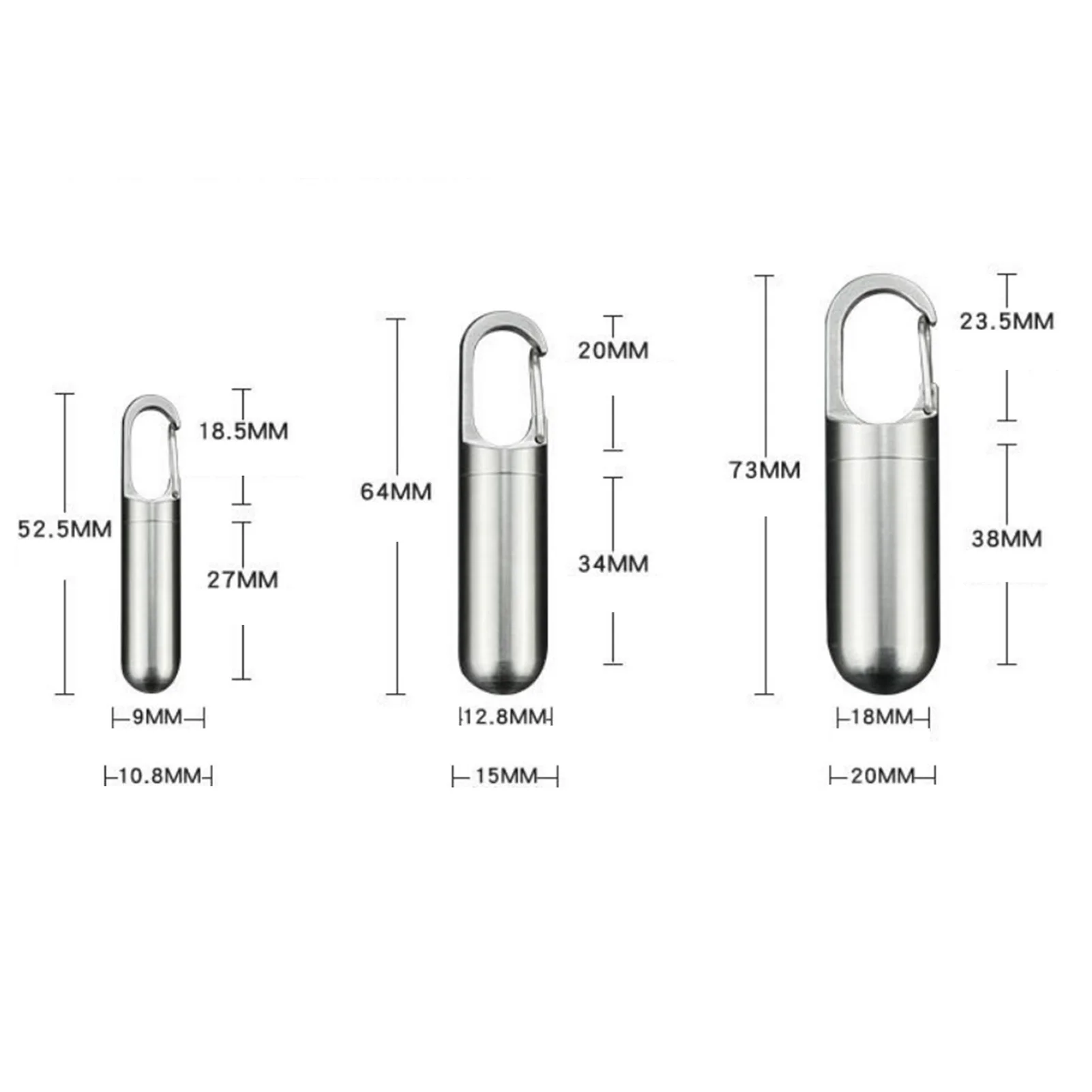 Pastillero de acero inoxidable impermeable con llavero compacto - imagen 3