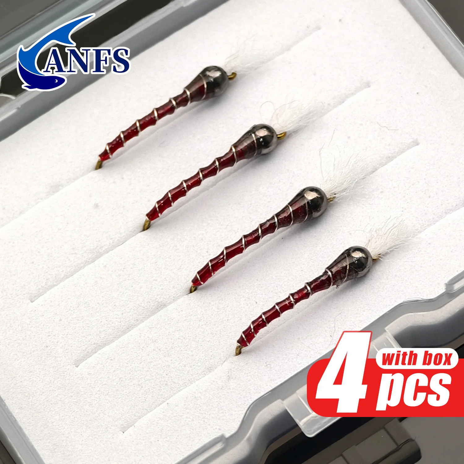ANFS Mosca húmeda Buzzer para trucha tipo chironomid Zebra - imagen 4