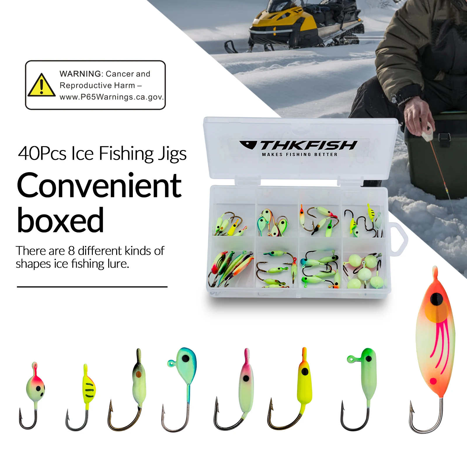 THKFISH Señuelos de Pesca en Hielo Luminosos – Jigging Lubina Invierno - imagen 4