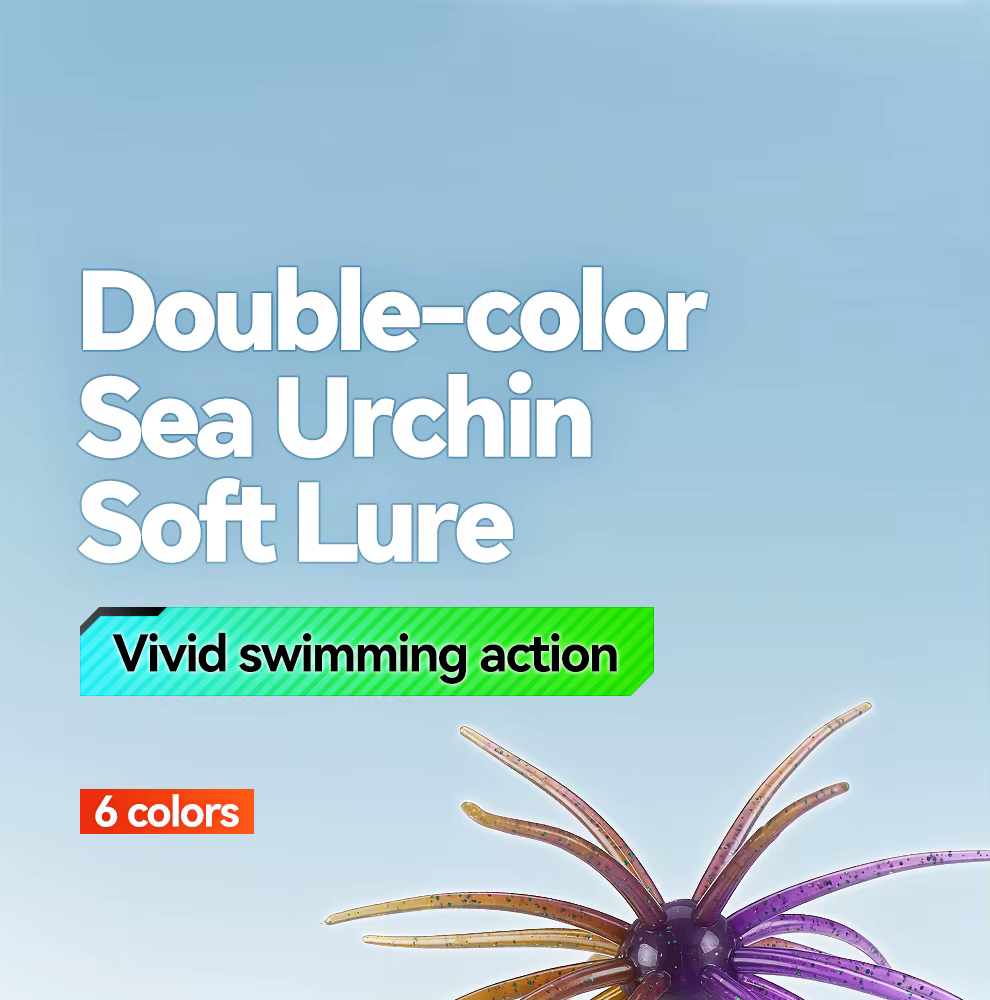 Señuelo de pesca erizo de mar WEIHE mostrando su diseño bicolor realista
