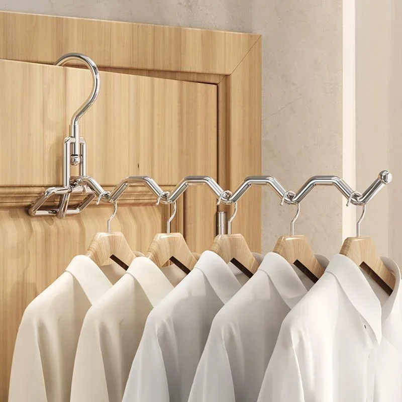 Colgador de ropa plegable acero inoxidable – Secado hotel y hogar - imagen 4