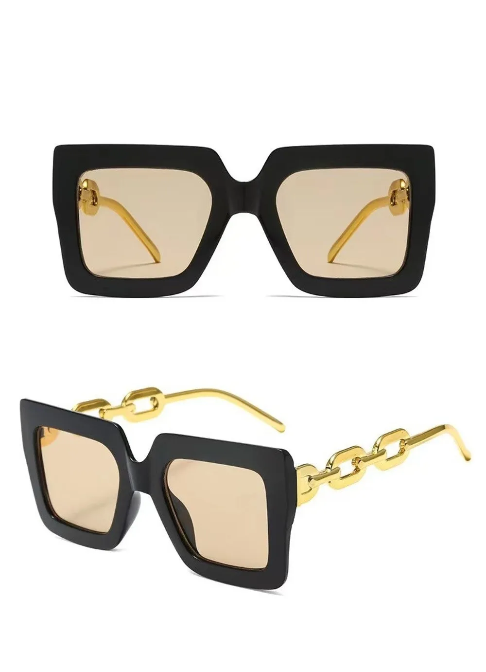 Gafas de sol cuadradas extra grandes en tonos blanco y rosa