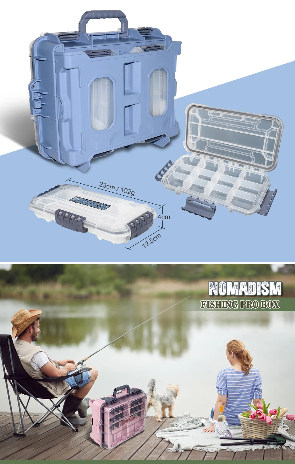 Caja cerrada con asa de transporte