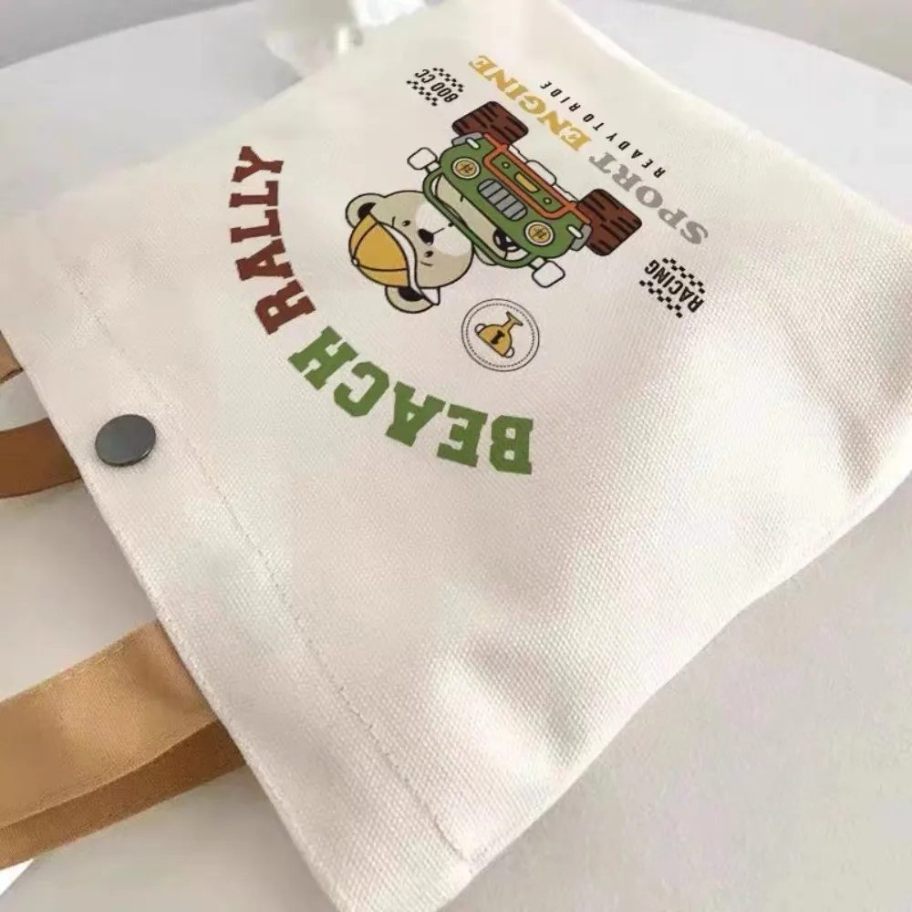Bolsa de lona durazno con dibujos animados, mini bolso de mano - imagen 2