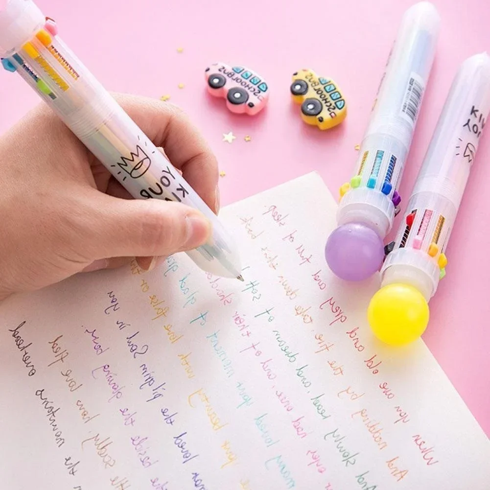 Bolígrafo kawaii de 10 colores