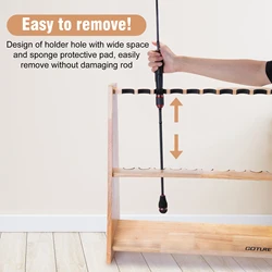 Goture Soporte Caña Pesca Madera Compacto – Fácil Montaje