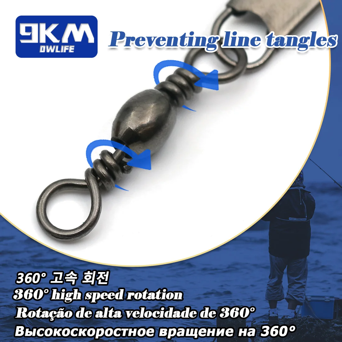 Giratorios de pesca acero inoxidable con broche para agua salada - imagen 3