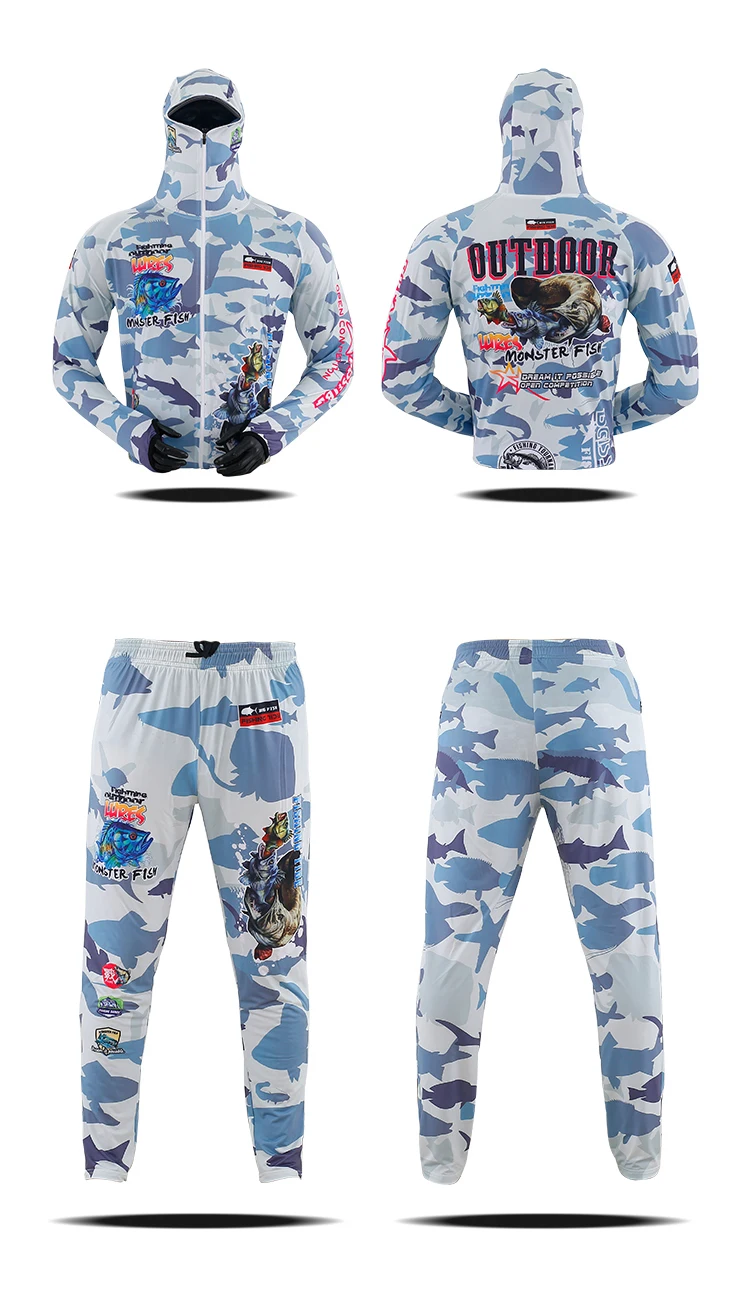 Ropa de pesca camuflaje mar con protección solar para hombre - imagen 3