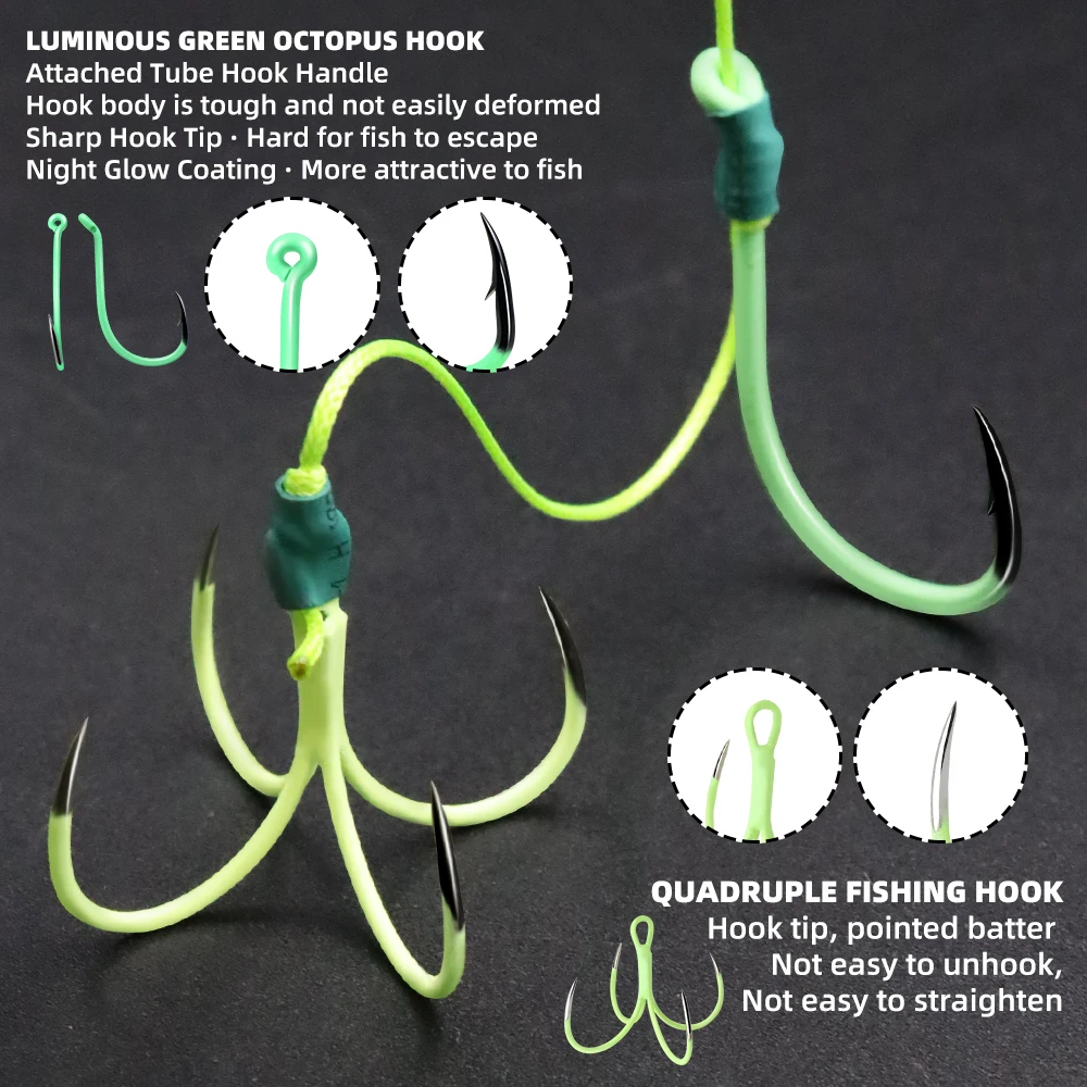 ZYZHE Stinger Rigs anzuelo tipo J cuádruple cebo vivo bagre pargo - imagen 3