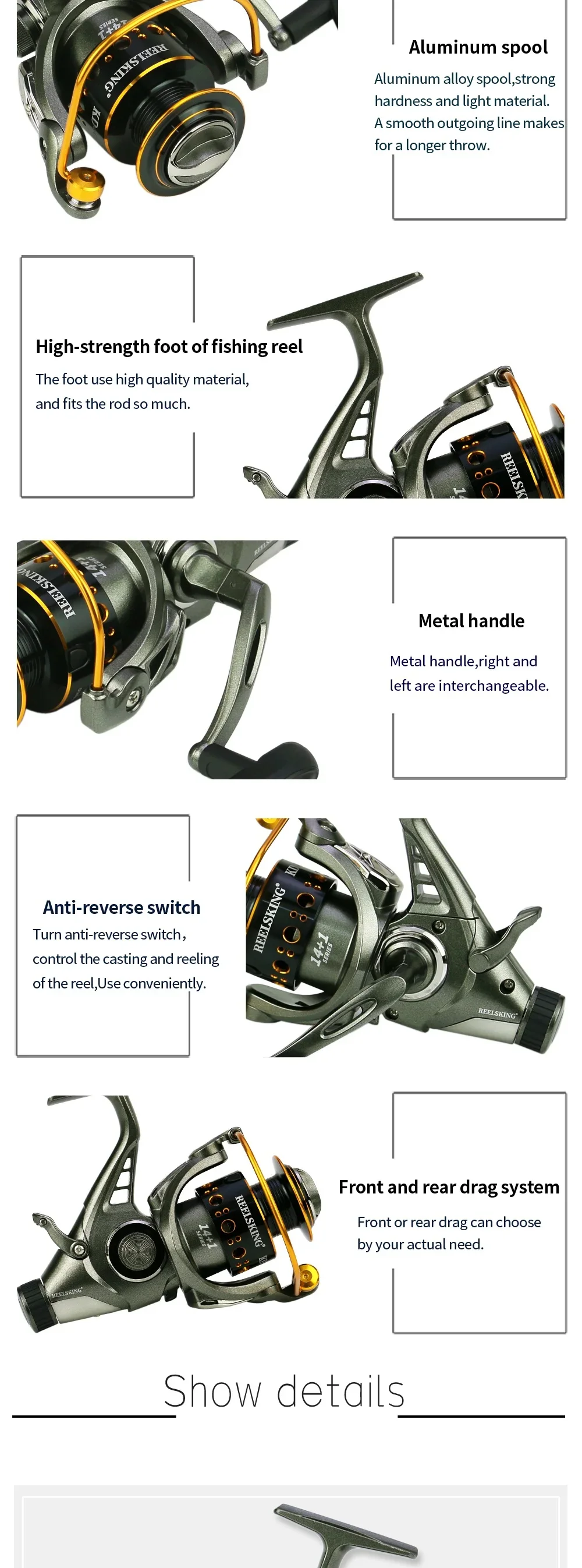 Carrete GLS baitcasting vista lateral