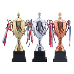 Trofeo de Fútbol Metálico - Copa de Competición Bronce, Dorado y Plateado