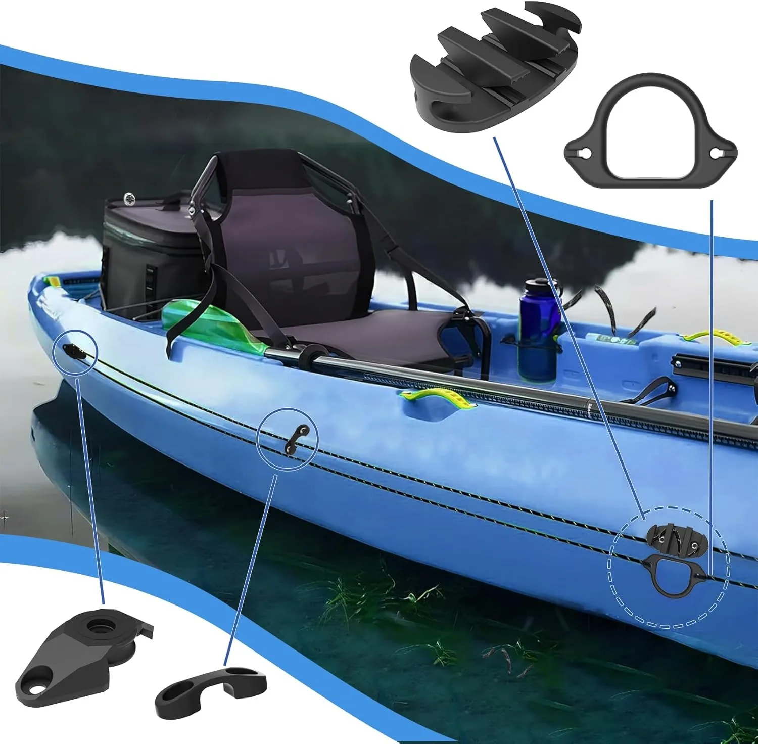 Sistema de polea para anclaje de kayak con kit de trolley - imagen 3
