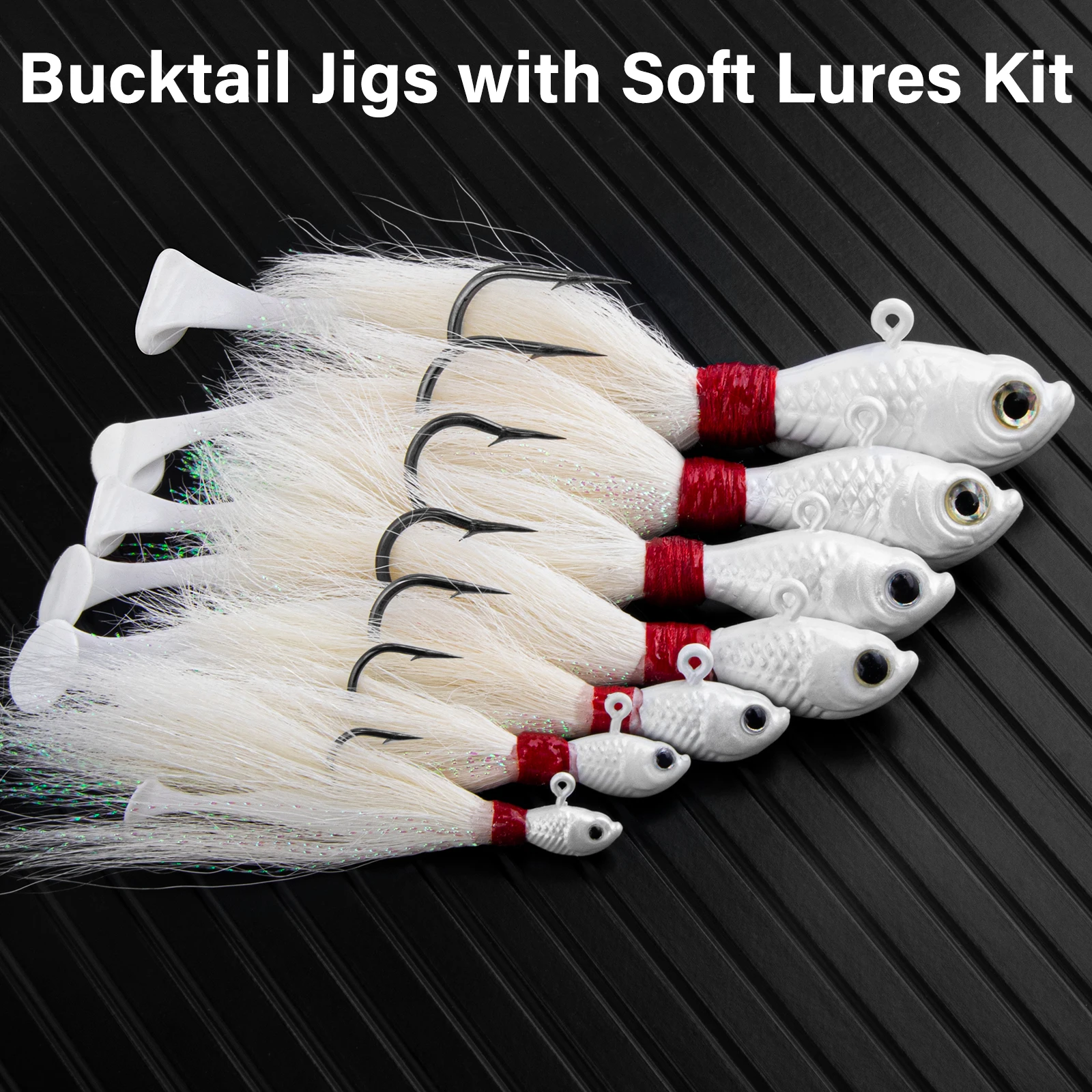Señuelos Jig de pelo cola de ciervo con paleta para surfcasting - imagen 2