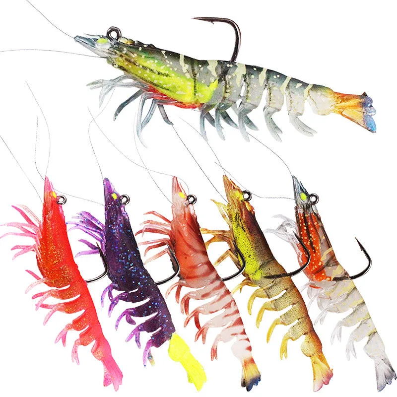 Señuelo tipo gamba flexible con cabeza preinstalada